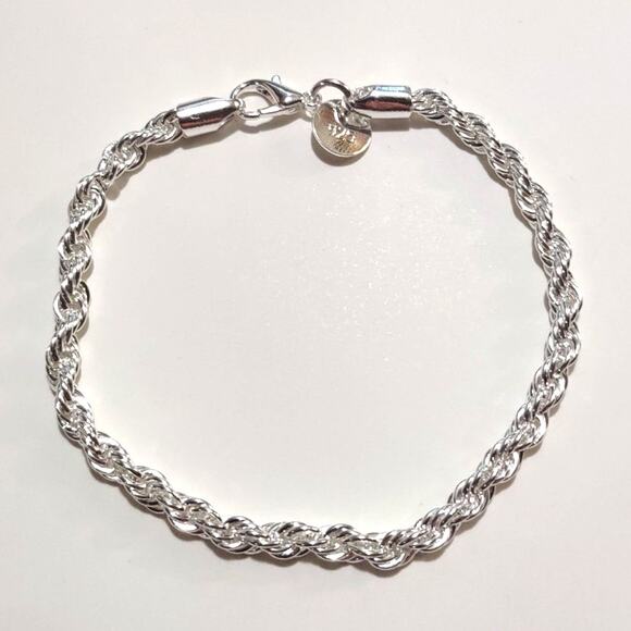 925 Silver Plated Bracelet Diamond Cut Mens Vintage Christmas Birthday Gift NEW - Picture 1 of 5